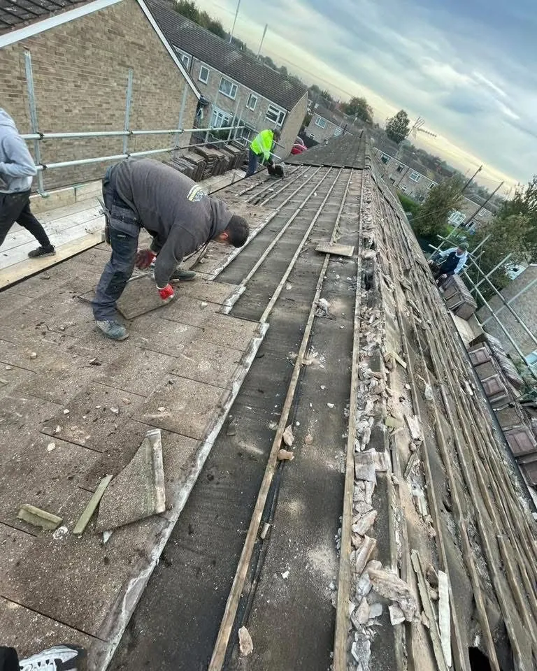 Roof strip and re-felt in progress in Crediton